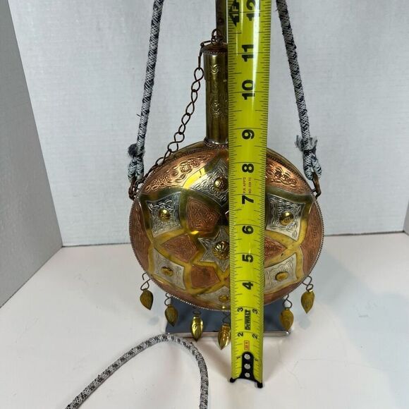 VTG Moroccan Islamic Cantinplora Water Snuffs Bottle Powder Flask Copper Brass - Picture 12 of 13